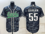 Wholesale Cheap Men's Philadelphia Eagles #55 Brandon Graham Gray Camo With Patch Cool Base Stitched Baseball Jersey