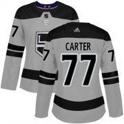 Wholesale Cheap Adidas Kings #77 Jeff Carter Gray Alternate Authentic Women's Stitched NHL Jersey