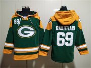 Wholesale Men's Green Bay Packers #69 David Bakhtiari Green Lace-Up Pullover Hoodie