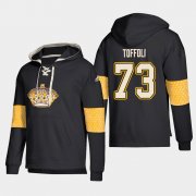 Wholesale Cheap Los Angeles Kings #73 Tyler Toffoli Black adidas Lace-Up Pullover Hoodie