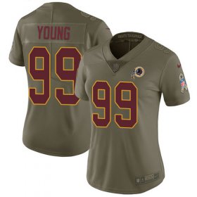 Wholesale Cheap Nike Redskins #99 Chase Young Olive Women\'s Stitched NFL Limited 2017 Salute To Service Jersey