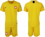 Wholesale Cheap Poland Blank Yellow Goalkeeper Soccer Country Jersey