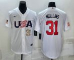 Wholesale Cheap Mens USA Baseball #31 Cedric Mullins Number 2023 White World Classic Stitched Jersey