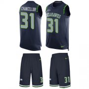 Wholesale Cheap Nike Seahawks #31 Kam Chancellor Steel Blue Team Color Men's Stitched NFL Limited Tank Top Suit Jersey