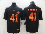 Wholesale Cheap Men's New Orleans Saints #41 Alvin Kamara Black Red Orange Stripe Vapor Limited Nike NFL Jersey