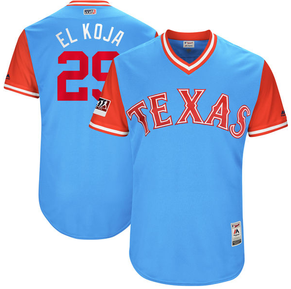 Wholesale Cheap Rangers #29 Adrian Beltre Light Blue "El Koja" Players Weekend Authentic Stitched MLB Jersey